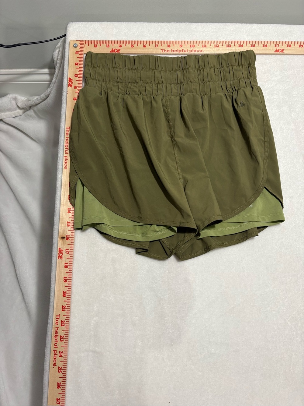 Vitality Olive Green Women’s Layered Athletic Shorts
